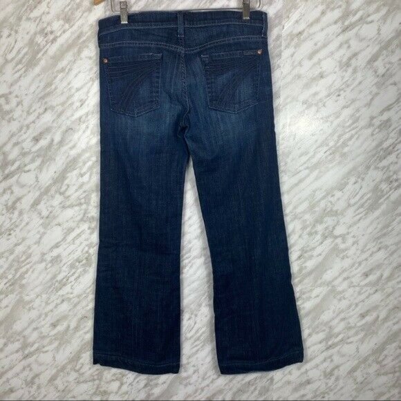 7 For All Mankind Dojo Jeans - Size 29 - Trouser Jean, Mid Rise, Flare Denim - Picture 2 of 7